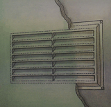 Вентиляционная решетка с крепежом заделанная в штукатурку